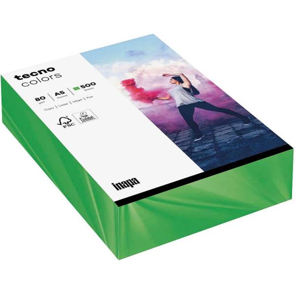 TECNO Kopierpapier Colors 500BL intensivgrün 2100011403-S A5 DIN 80 g