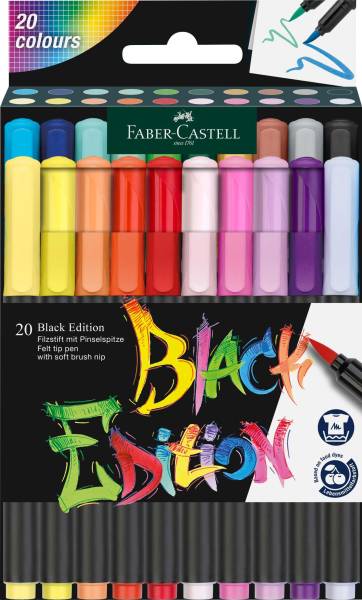 FABER CASTELL Faserschreiberetui 20ST Black Edition 116452