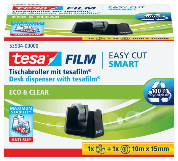 TESA Tischabroller +1RL schwarz 53904-00000-00 Smart eco