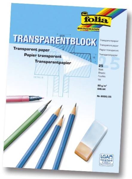 FOLIA Transparentpapierblock A4 25BL 8000/25 80g