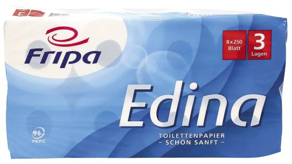 FRIPA Toilettenpapier 3-lag. 8RL weiß 1010810 Edina