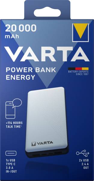 VARTA Ladestation Powerbank 20.000mAh weiß 57978 101 111