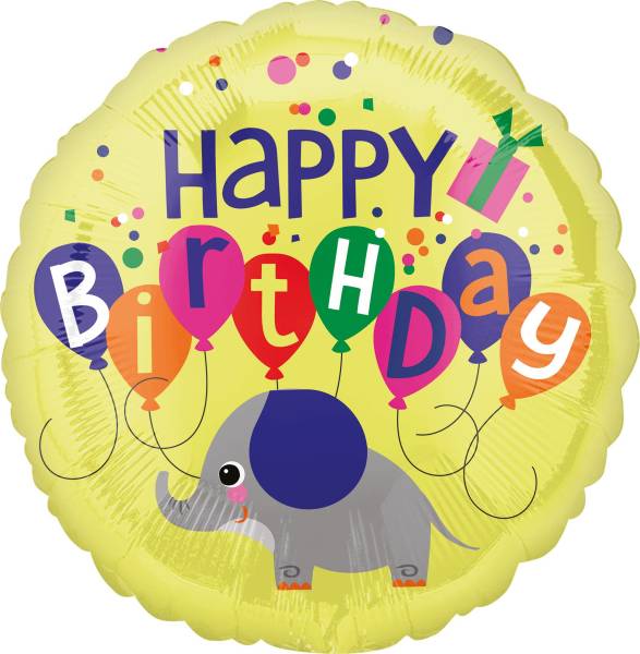 AMSCAN Folienballon Happy Birthday Elefant 4125001