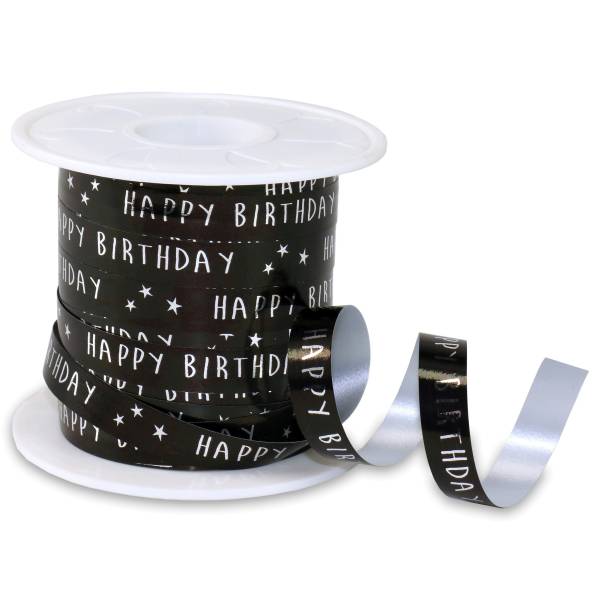 Ringelband Birthday 10mm-100m schwarz 069-813