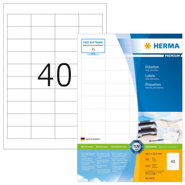 HERMA Universaletiketten 48,5x25,4 w 4474 SuperPrint
