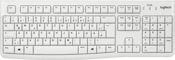 LOGITECH Tastatur Keyboard K120 USB weiß 920-003626