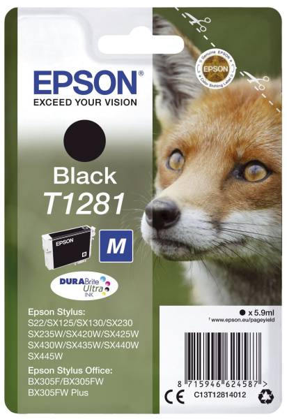 EPSON Inkjetpatrone T1281 schwarz C13T12814012 5,9ml
