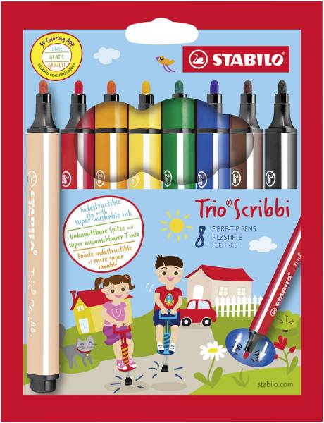 STABILO Fasermaler Trio Scribbi Etui 8 Stück 368/8-01
