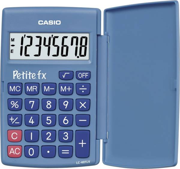 CASIO Taschenrechner 8-stellig blau LC-401LV-BU 75x10,7x120mm BxHxT