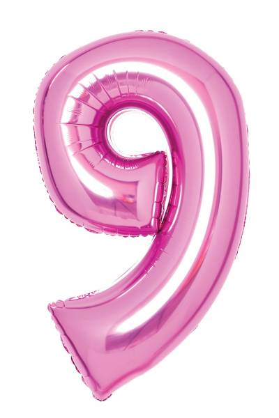 AMSCAN Folienballon Zahl 9 pink 9914049 74x47cm
