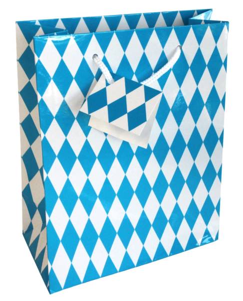 Geschenktragetasche Bayernraut blau/weiß 502-2600 21x18x8cm
