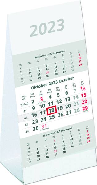 ZETTLER Tischkalender 9,5x19,5cm 3 Monate 660175/980-0000
