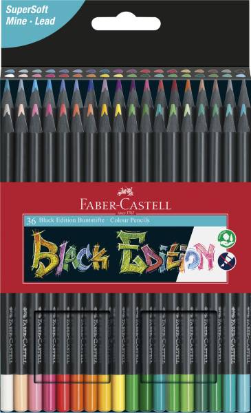 FABER CASTELL Farbstifte 36ST Black Edition sort. 116436