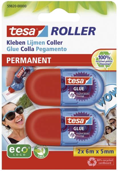 TESA Kleberoller 2ST Mini rot/blau 59820-00000-00 6m x 5mm