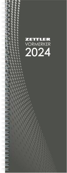 ZETTLER Pultkalender 1W 1S 10.5x29.5cm grau 660102/718-0000 hoch m.Spirale