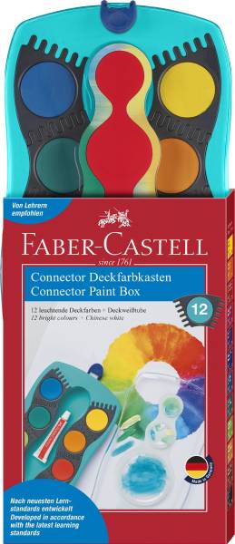 FABER CASTELL Farbkasten 12ST Connector türkis 125003