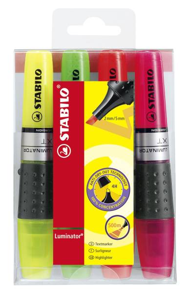STABILO Textmarker Luminator 2+5mm 4 Stück sort. 71/4 Etui