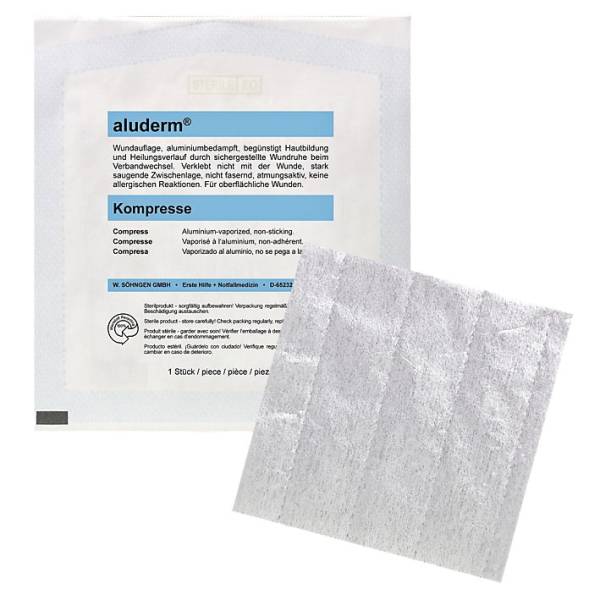 ALUDERM+SILBER Kompresse steril 10x10cm 1003208
