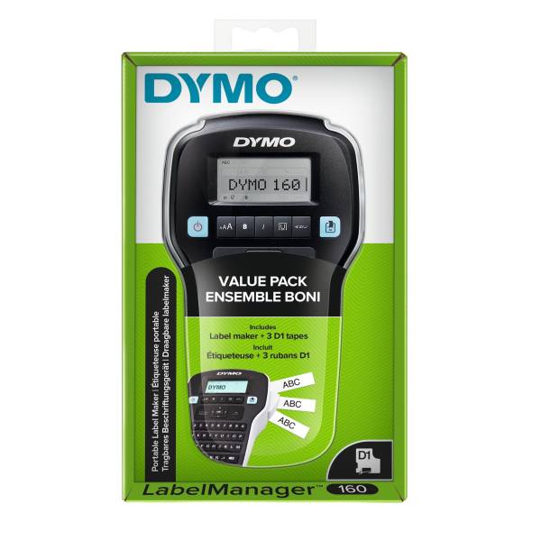 DYMO Beschriftungsgerät LM160 schwarz 2142992 Valuepack