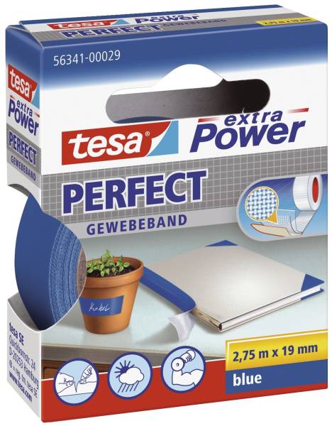 TESA Gewebeband 19mmx2,75m blau 56341-00029-04