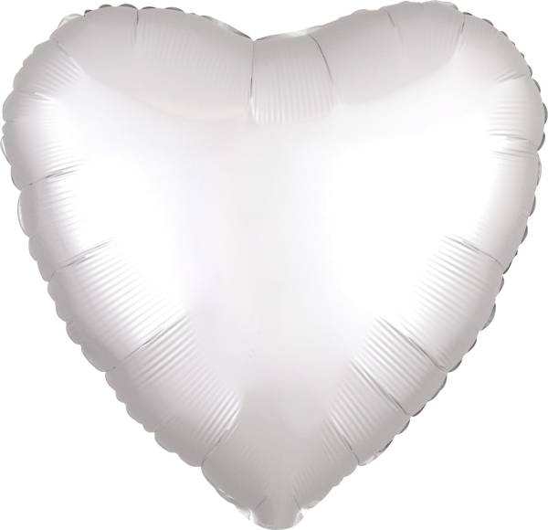 AMSCAN Folienballon Herz weiß 9914141 43cm