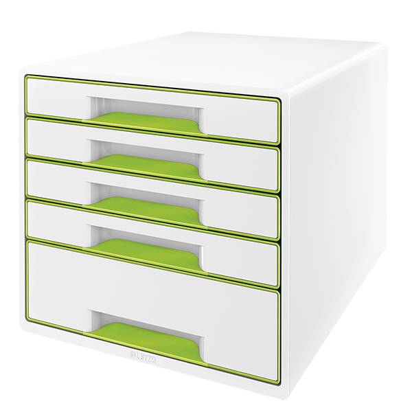 LEITZ Schubladenbox WOW CUBE grün/weiß 5214-20-54 5 Schubladen