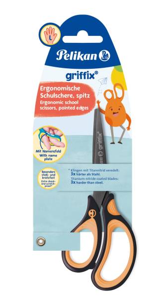 PELIKAN Schulschere Griffix links NeonBlack 819176 SC1LS / 15cm spitz