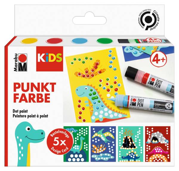 MARABU Kreativmarkerset 3D Dot Pen Kids Dino 0311000000101 9-teilig