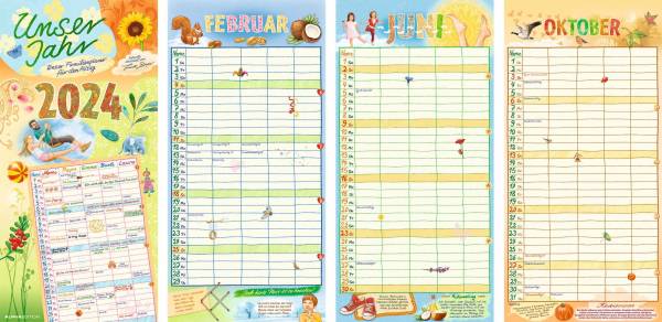 ALPHA Familienkalender Unser Jahr 104344 22x45cm 5 Spalten