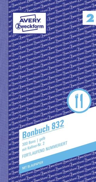 AVERY ZWECKFORM Bonbuch gelb 832