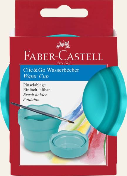 FABER CASTELL Wasserbecher Click&Go türkis 181580
