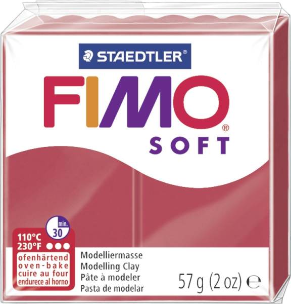 STAEDTLER Modelliermasse Fimo kirschrot 8020-26 Soft 57g