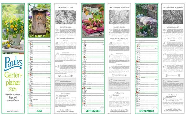 ALPHA Streifenkalender Paules Gartenplaner 111601 11,3x49,5cm