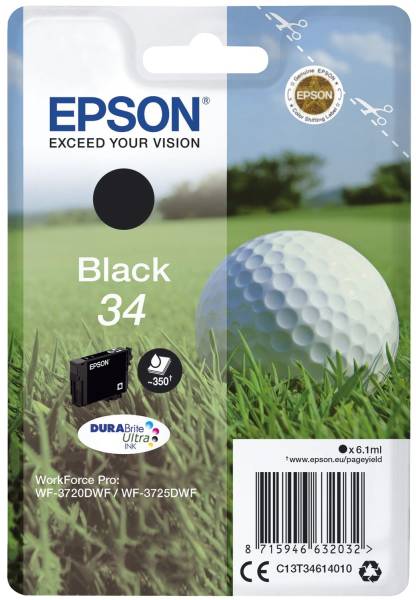 EPSON Inkjetpatrone Nr.34 schwarz C13T34614010