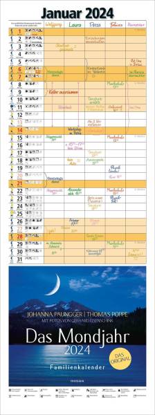 MOSAIK Familienkalender 24,5x69cm 31998 Mondjahr 5spalten