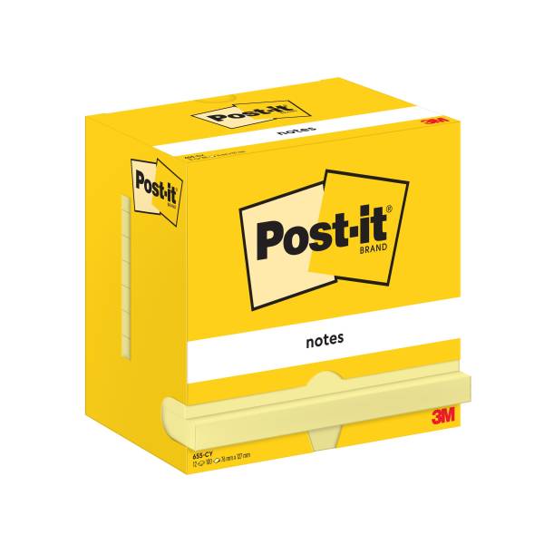 POST-IT Haftnotizblock 12x100BL gelb 655 CY 76x127mm