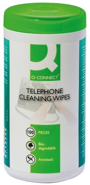 Q-CONNECT Reinigungstuch 100ST Telefon weiß KF15224