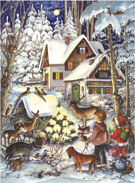 Adventkalender Haus im Wald 05 29,7x21cm