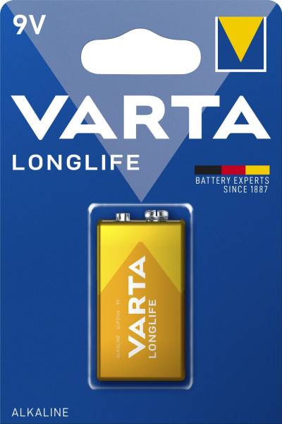 VARTA Batterie 9V E-Block 04122101411 Longlife