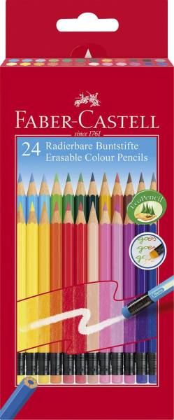 FABER CASTELL Farbstifte 24ST m.Radierer sortiert 116625 Classic Colours