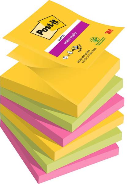 POST-IT Haftnotizblock Z-Notes Carnival 6x90BL R330-6SS-CARN 76x76 mm