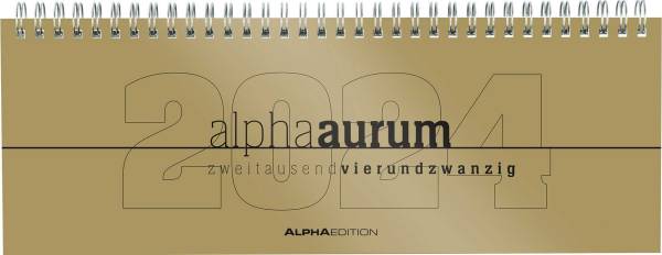 ALPHA Tischkalender quer gold 1W 2S 602598 29,7x10,5cm