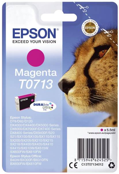 EPSON Inkjetpatrone T0713 magenta C13T07134012 5,5ml