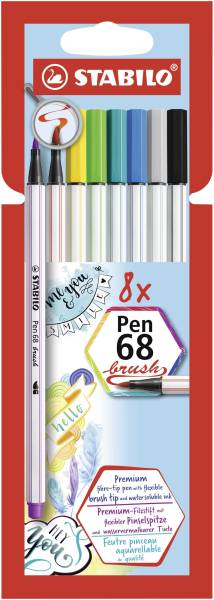 STABILO Faserschreiber 8ST Pen Brush sortiert 568/08-21 Kartonetui