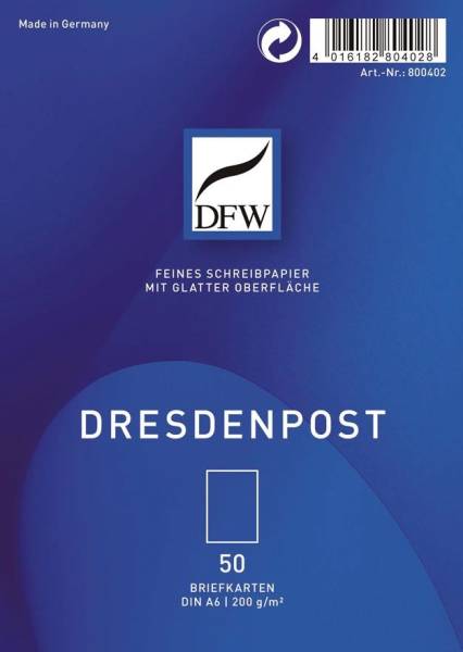 DFW Briefkarte A6 DresdenPost 50ST DRESDNER 800402