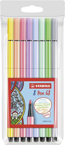 STABILO Faserschreiber Pen 68 pastell 68/8-01 8er-Et