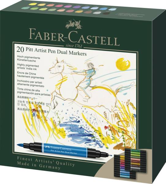 FABER CASTELL Dualmarkeretui 20ST sortiert 162020 Pitt Artist Pen