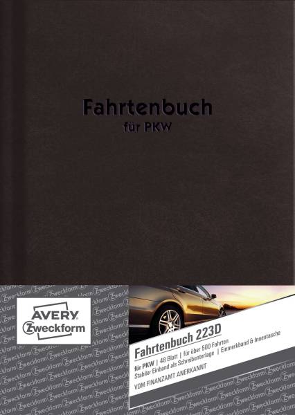 AVERY ZWECKFORM Fahrtenbuch A5 Pkw 48Bl 223D
