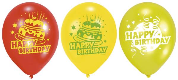 RIETHMÜLLER Luftballon Happy Birthday sort 450193 6St.