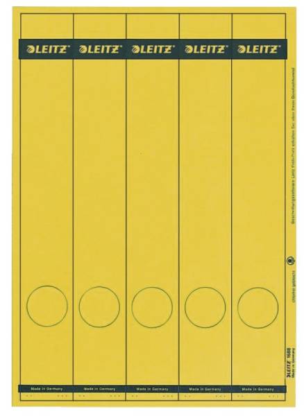 LEITZ Rückenschild lang schmal gelb 16880015 SK 25x5ST